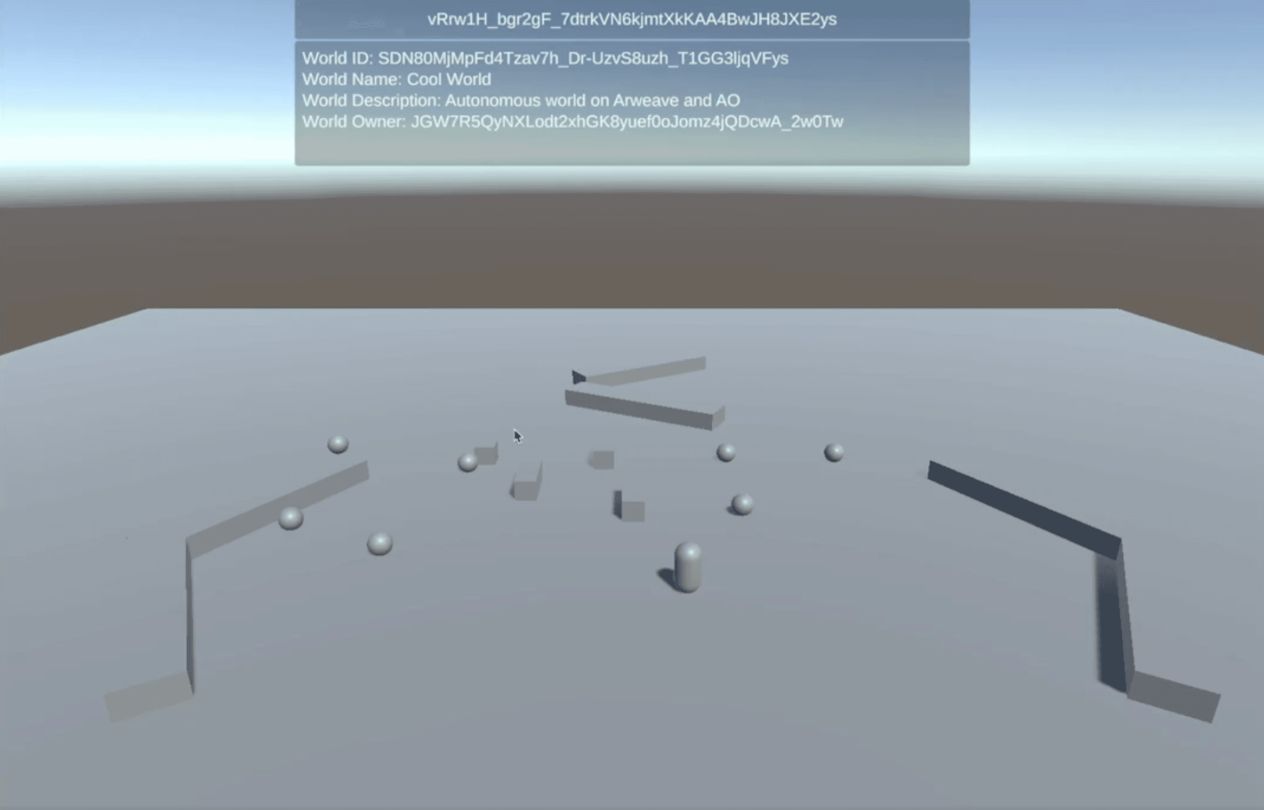Screenshot of 3D environment as an AO onchain world.